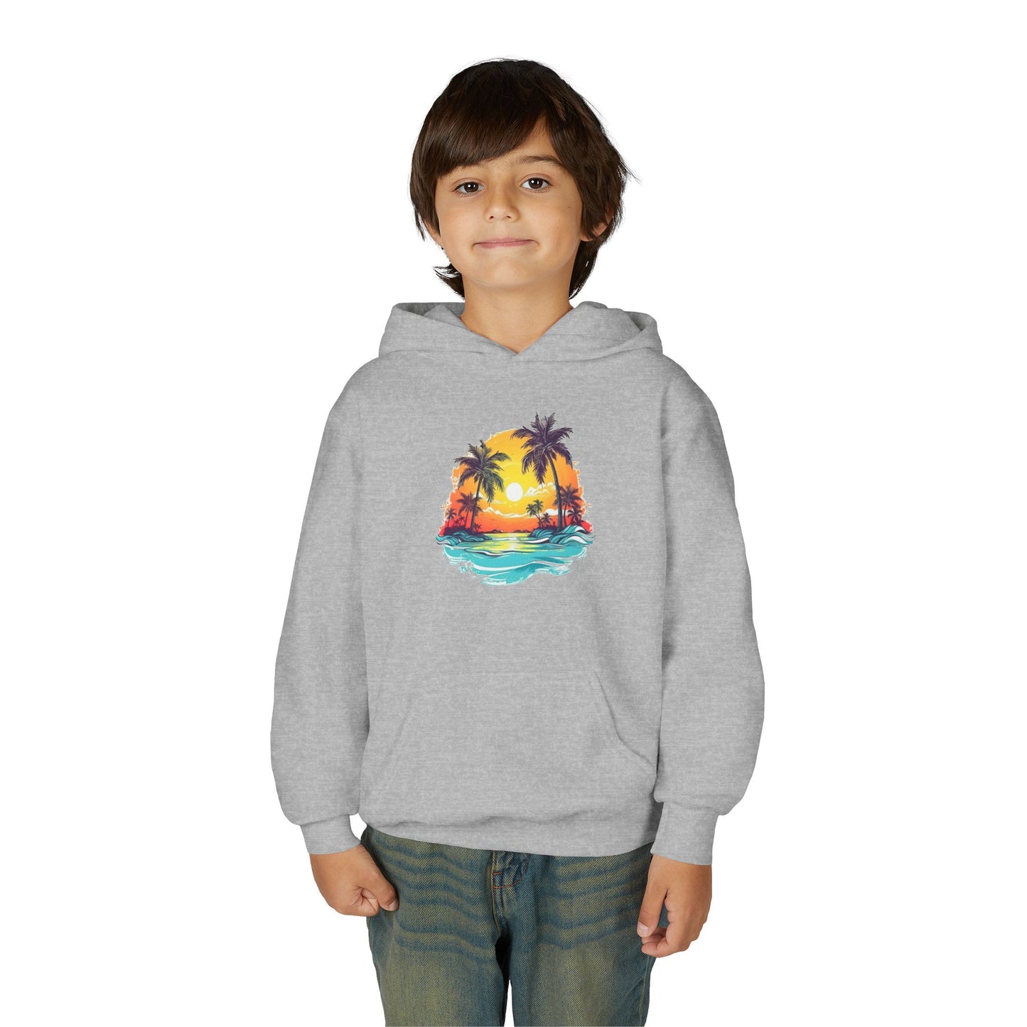 Youth Heavy Blend Hooded Sweatshirt - Summer tropical