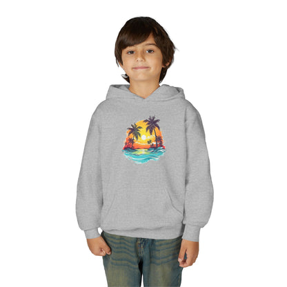 Youth Heavy Blend Hooded Sweatshirt - Summer tropical Printify