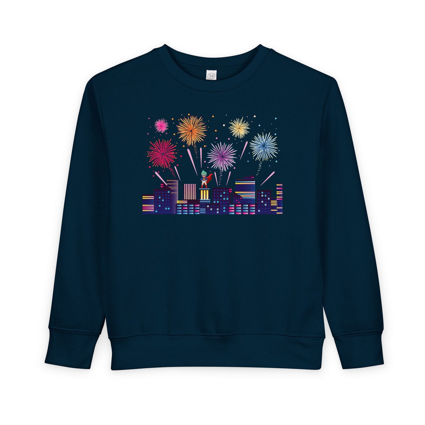 Toddler Sweatshirt - Super kiddo with fireworks - [[{"value":"Wonderwear Kid"}]]