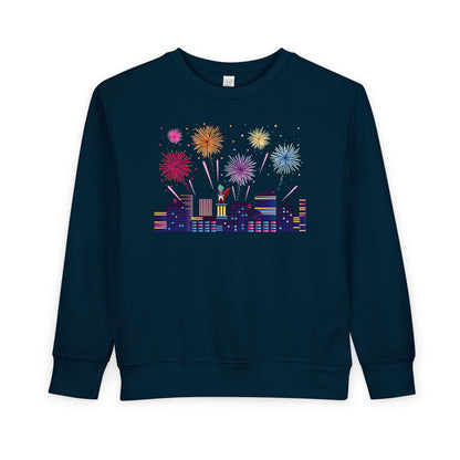 Toddler Sweatshirt - Super kiddo with fireworks - [[{"value":"Wonderwear Kid"}]]