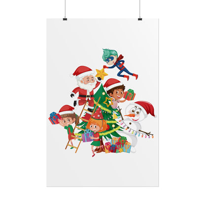 Rolled Posters - Super kiddo making christmas tree - [[{"value":"Wonderwear Kid"}]]