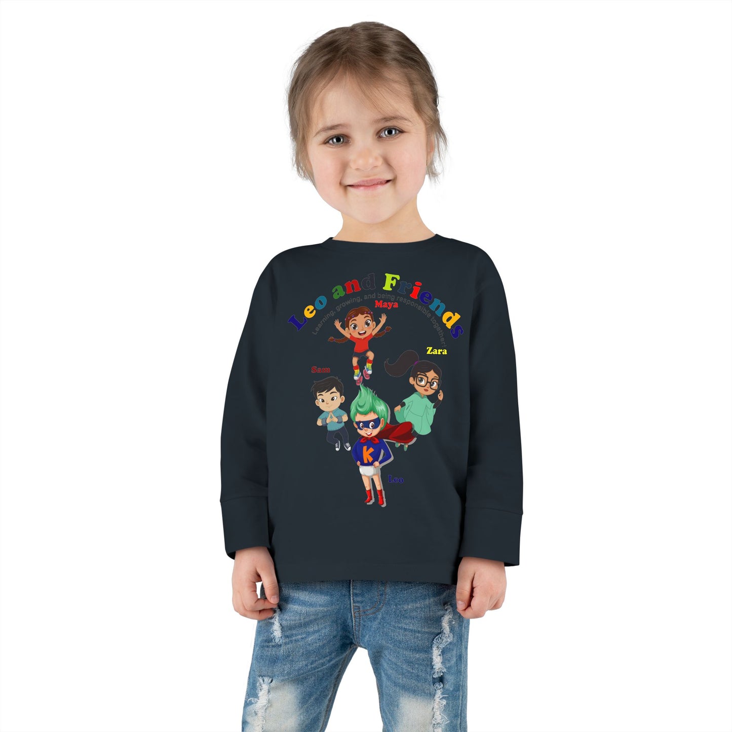 Toddler Long Sleeve Tee - Leo & Friends - Learning and growing - [[{"value":"Wonderwear Kid"}]]