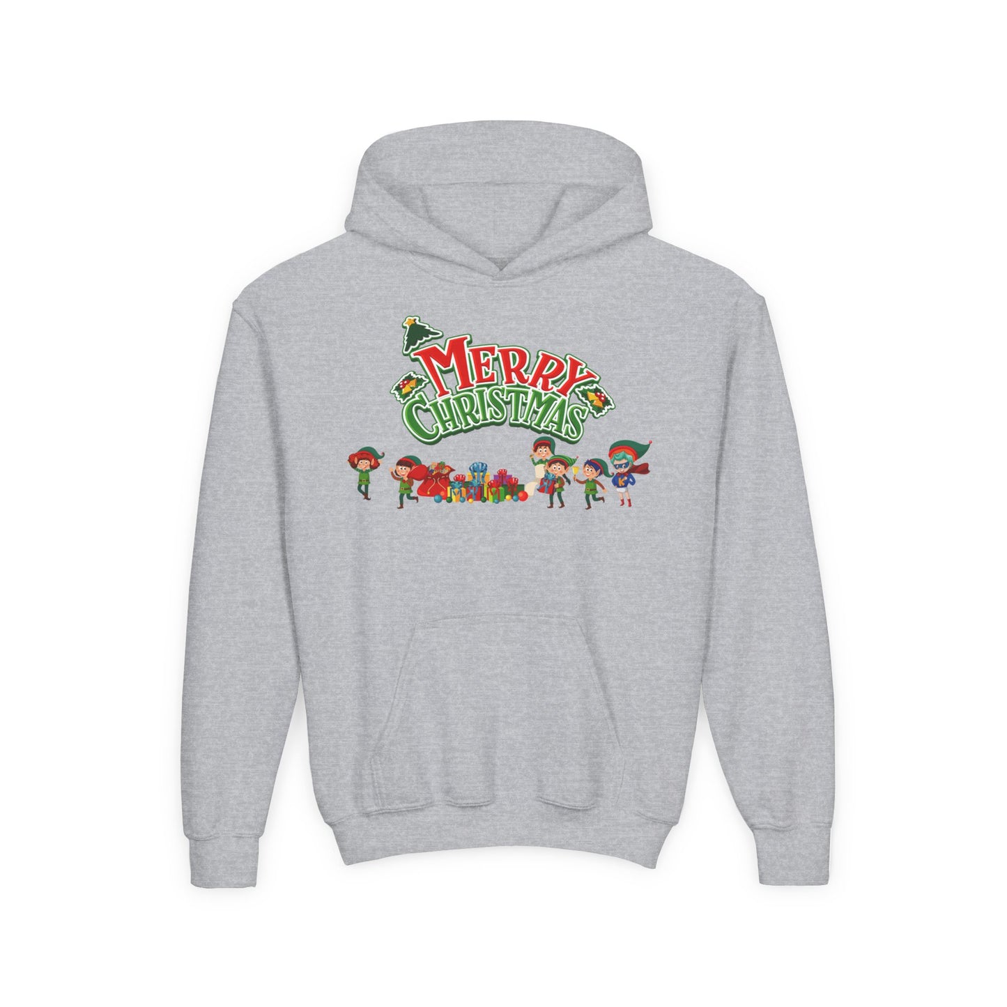 Youth Heavy Blend Hooded Sweatshirt - Merry christmas from super friends