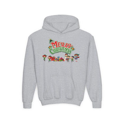 Youth Heavy Blend Hooded Sweatshirt - Merry christmas from super friends - [[{"value":"Wonderwear Kid"}]]