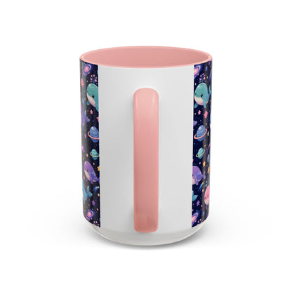 Accent Coffee Mug  (11/15 oz) - Cosmic Whale Adventure