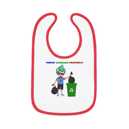 Baby Bib - Super kiddo taking trash out - [[{"value":"Wonderwear Kid"}]]