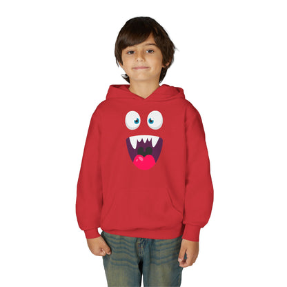 Youth Heavy Blend Hooded Sweatshirt -  Cute monsters face Printify