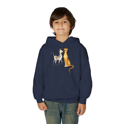 Youth Heavy Blend Hooded Sweatshirt - The Zebra and Tiger Printify
