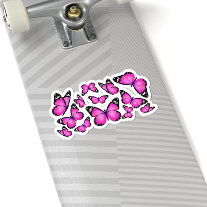 Kiss-Cut Vinyl Decals - Beautiful purple monarch butterfly Printify