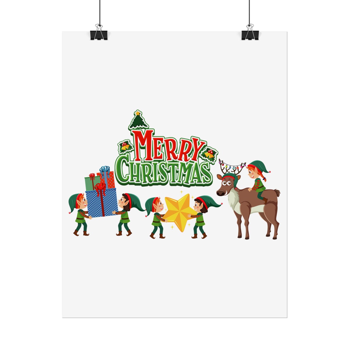 Rolled Posters - Merry christmas and reindeer - [[{"value":"Wonderwear Kid"}]]