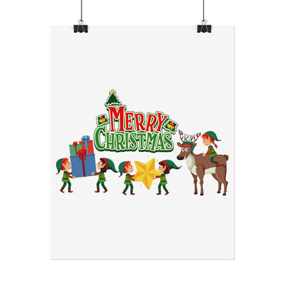 Rolled Posters - Merry christmas and reindeer - [[{"value":"Wonderwear Kid"}]]
