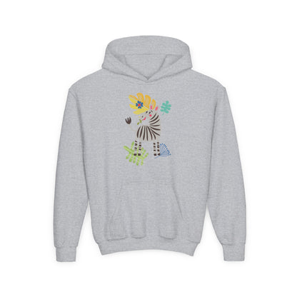 Youth Heavy Blend Hooded Sweatshirt -Zebra Printify