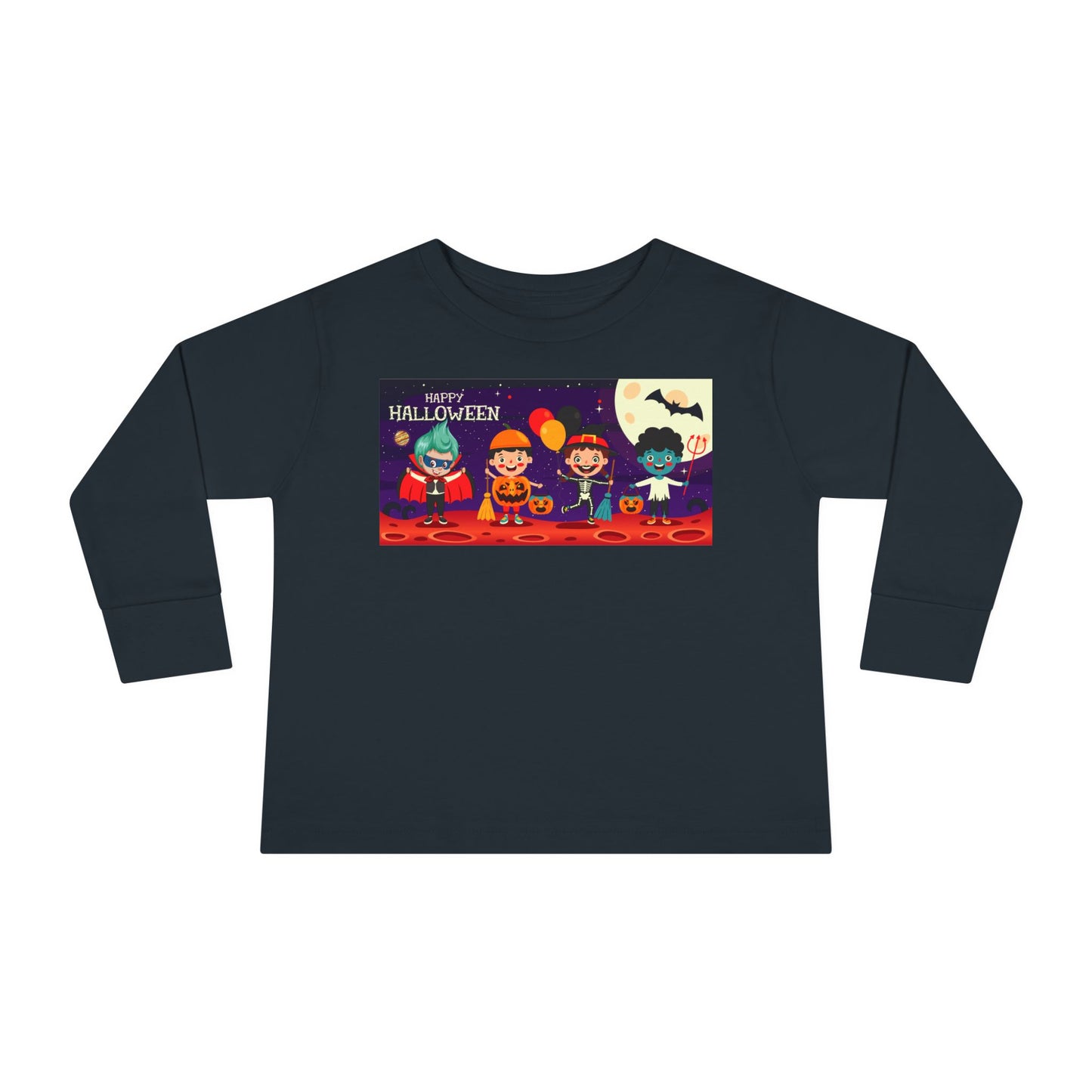 Toddler Long Sleeve Tee - Super kiddo with friends on holloween