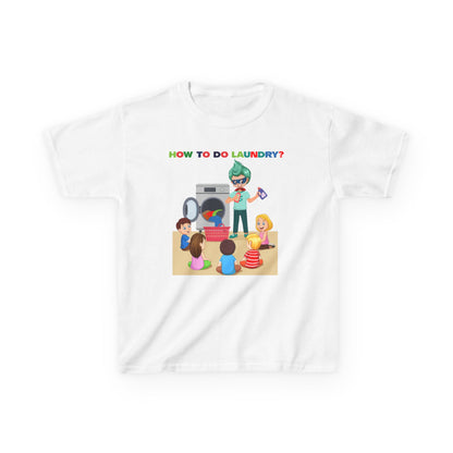 Kids Heavy Cotton™ Tee - super kiddo teaching laundry - [[{"value":"Wonderwear Kid"}]]