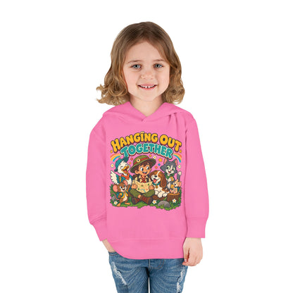 Toddler Hoodie — Retro Friends Hanging Out Together