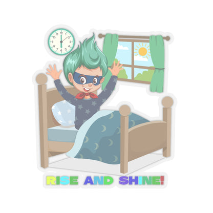 Kiss-Cut Stickers - Super kiddo teaches us to wake up early - [[{"value":"Wonderwear Kid"}]]