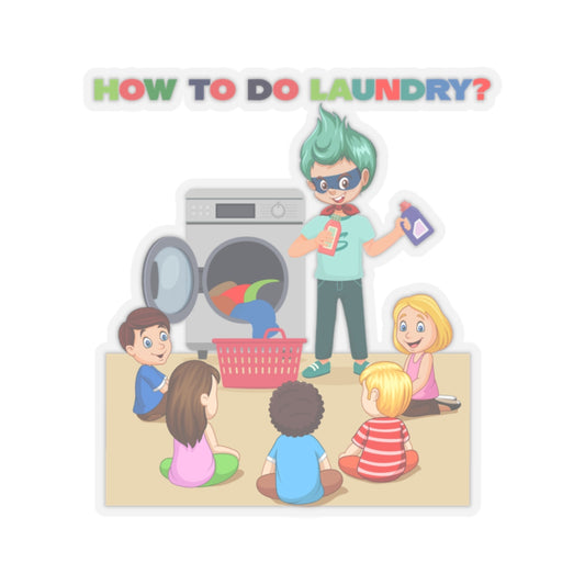 Kiss-Cut Stickers - super kiddo teaching laundry - [[{"value":"Wonderwear Kid"}]]