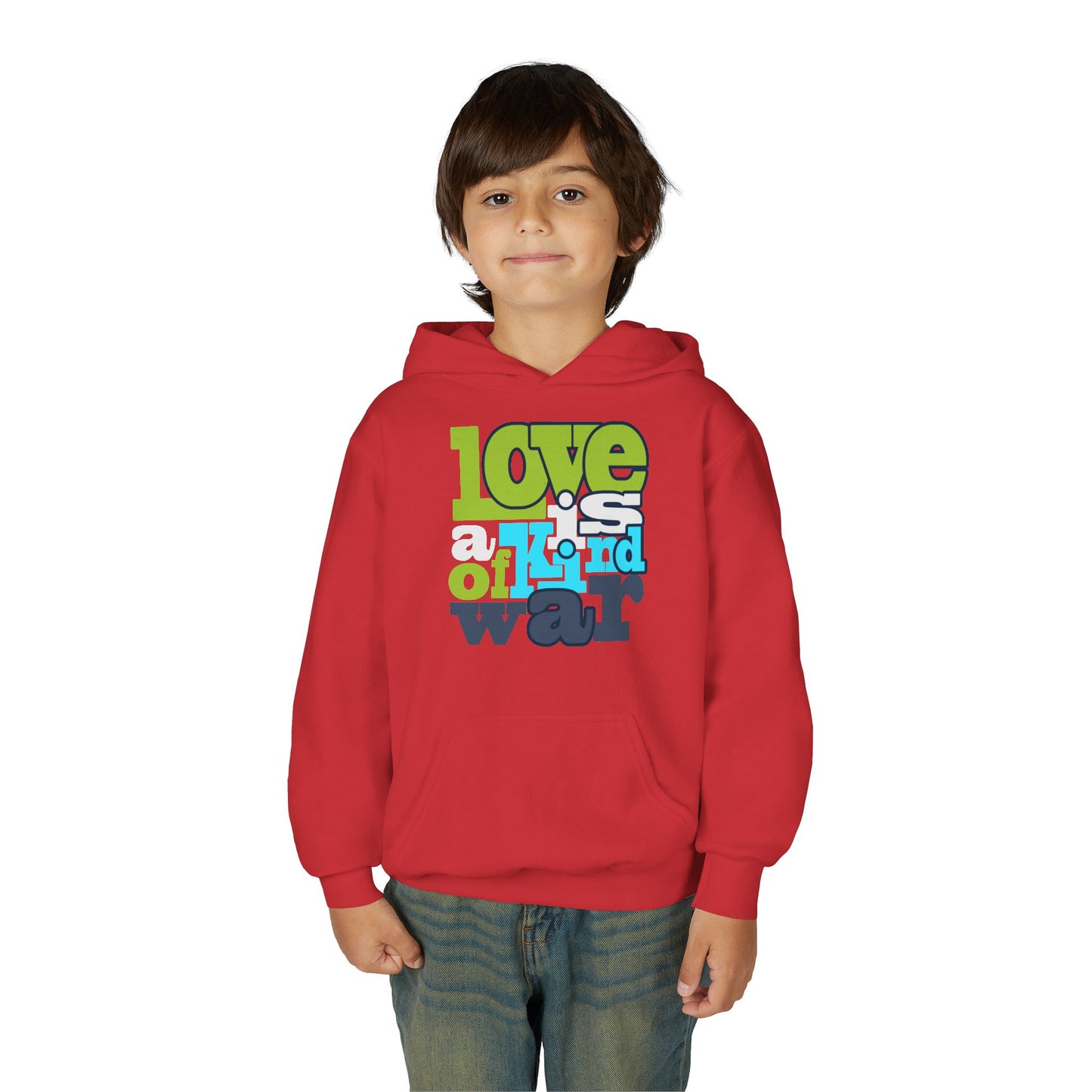 Youth Heavy Blend Hooded Sweatshirt - Love is Kind of War