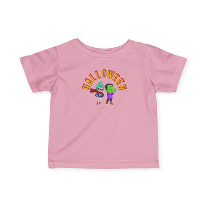 Infant Fine Jersey Tee - Holloween with super kiddo Printify