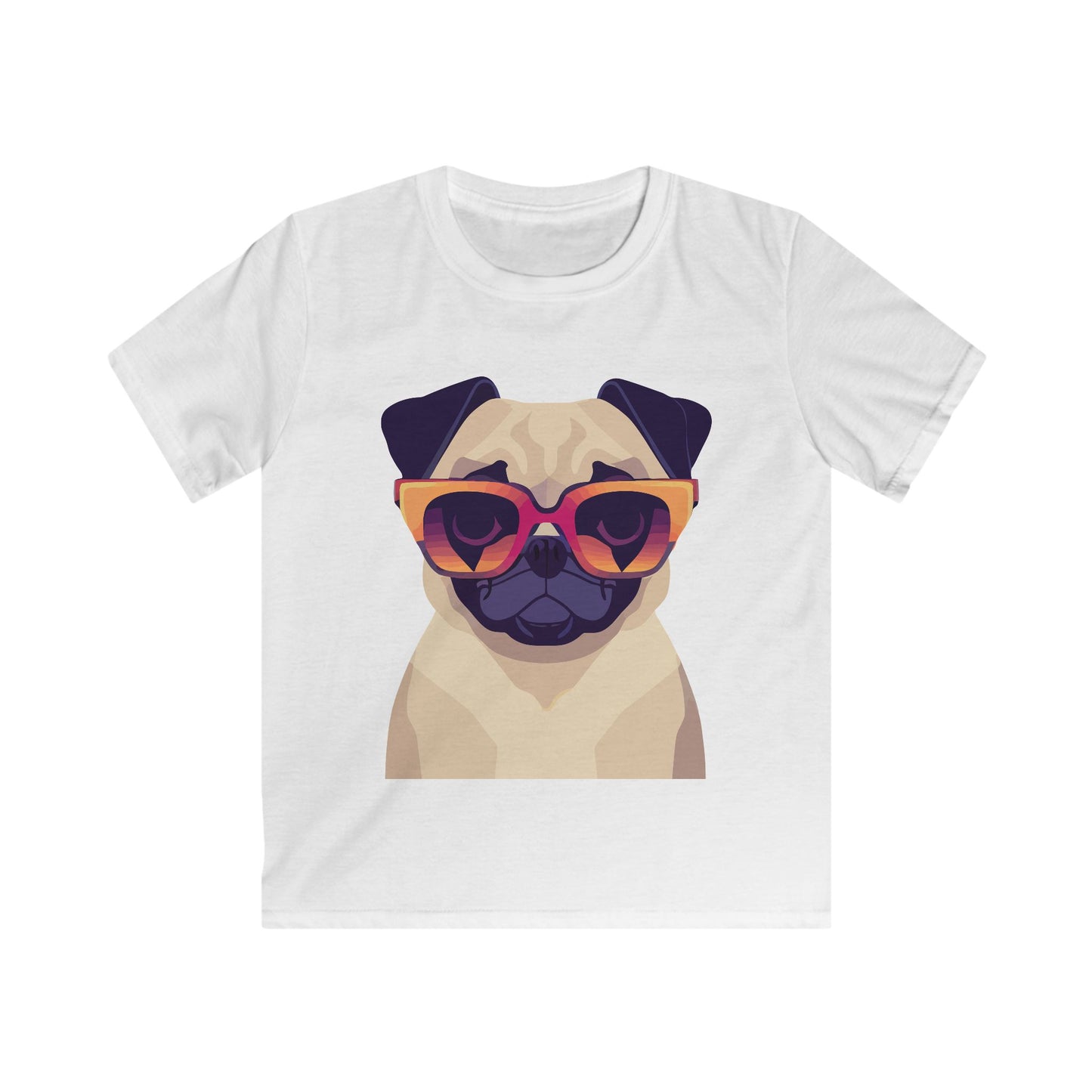 Kids Heavy Cotton Tee - Pug wearing sunglasses