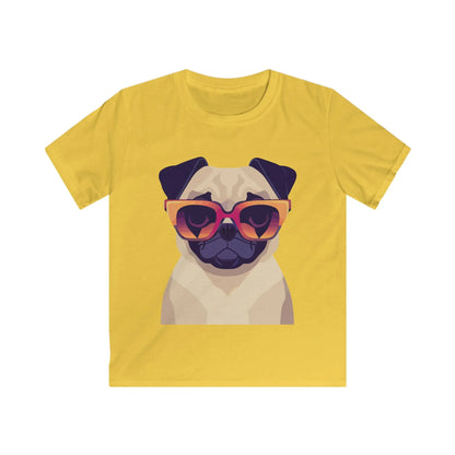 Kids Pug with Sunglasses Tee Printify