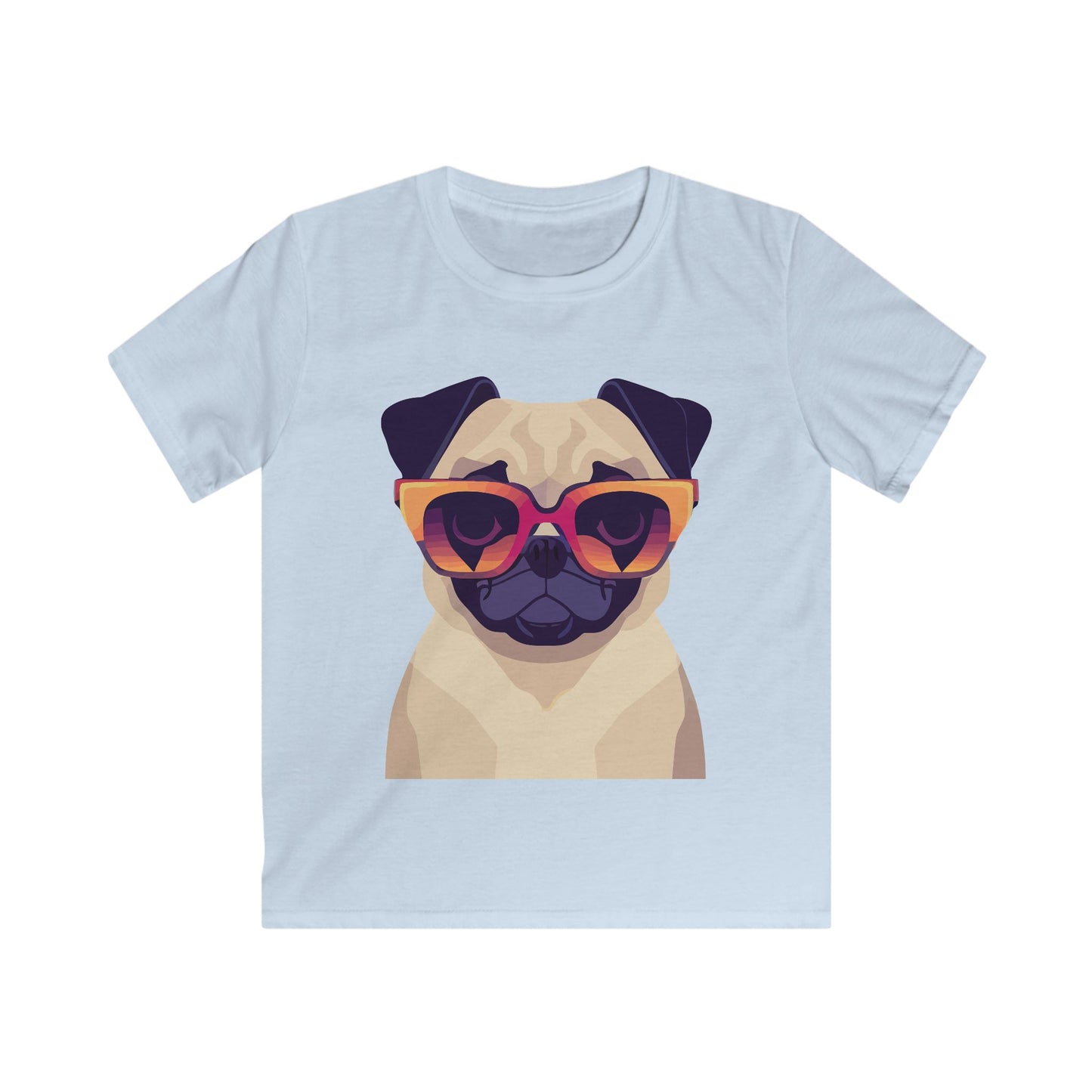 Kids Heavy Cotton Tee - Pug wearing sunglasses