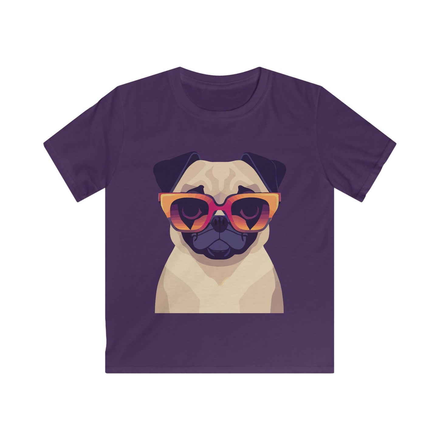 Kids Heavy Cotton Tee - Pug wearing sunglasses