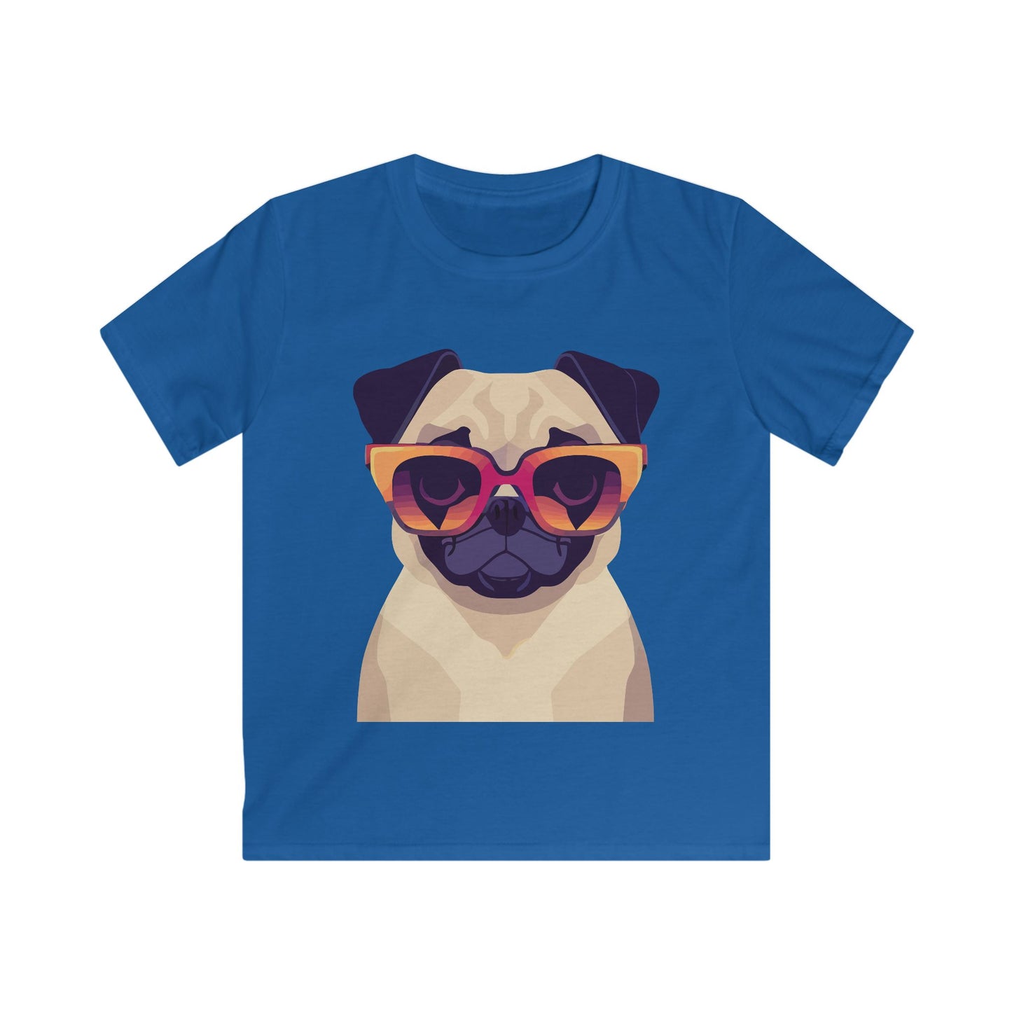Kids Heavy Cotton Tee - Pug wearing sunglasses