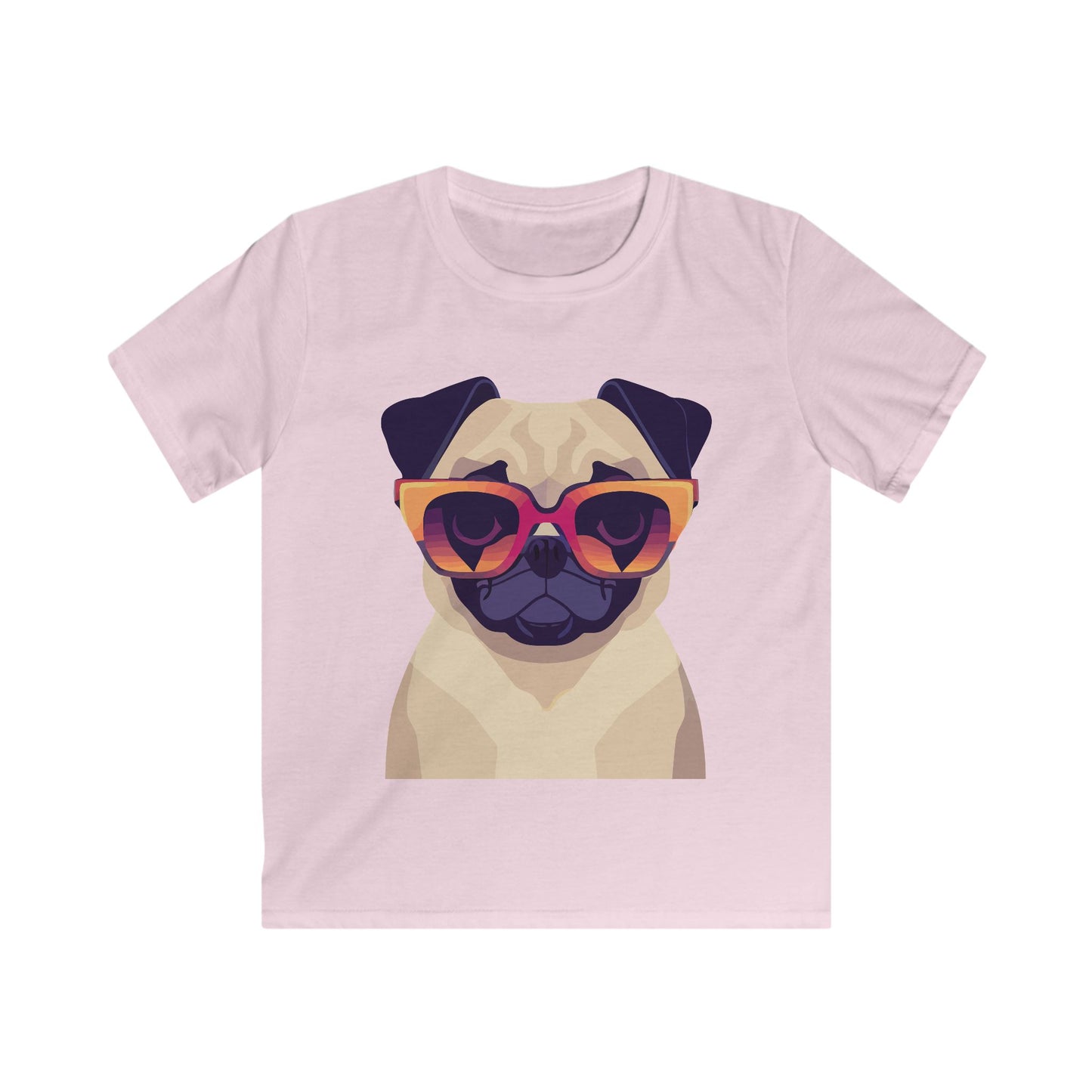 Kids Heavy Cotton Tee - Pug wearing sunglasses