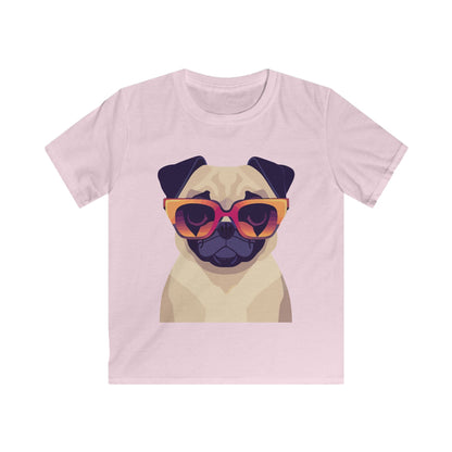 Kids Pug with Sunglasses Tee Printify