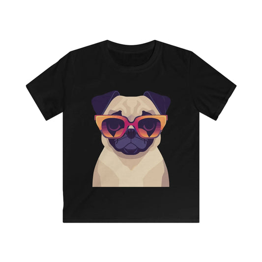 Kids Pug with Sunglasses Tee Printify