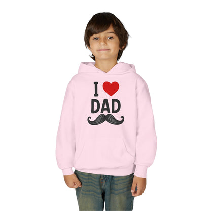 Youth Heavy Blend Hooded Sweatshirt - I love dad Printify