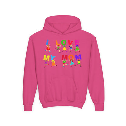 Youth Heavy Blend Hooded Sweatshirt - Kids - I love my mom Printify