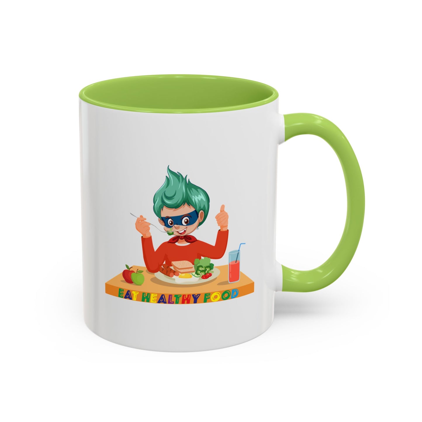 Accent Coffee Mug - Super kiddo eating healthy breafast