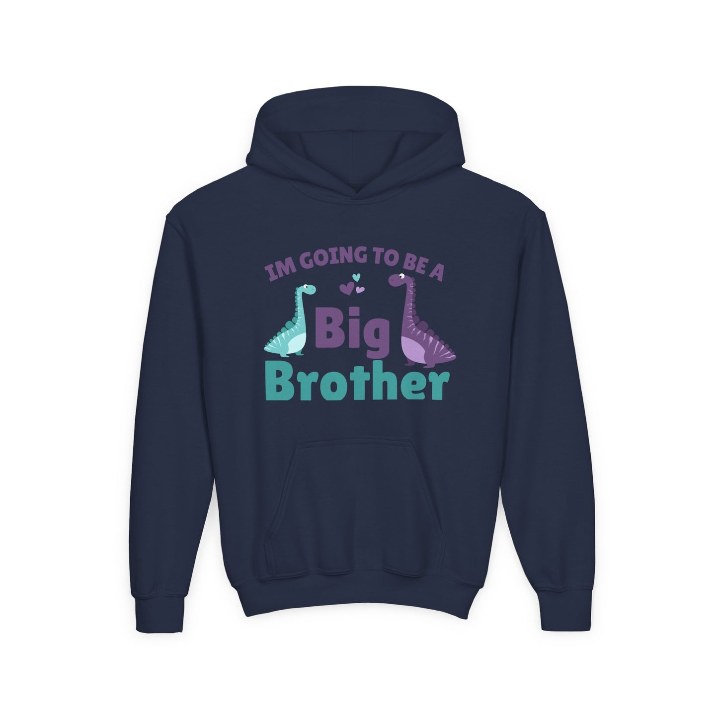 Youth Heavy Blend Hooded Sweatshirt - Big Brother Dinosaur