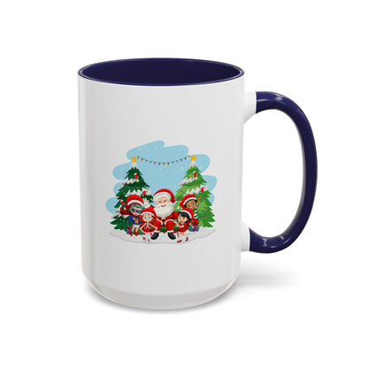 Accent Coffee Mug - Super kiddo with santa claus - [[{"value":"Wonderwear Kid"}]]
