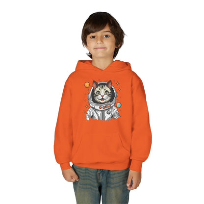 Youth Heavy Blend Hooded Sweatshirt - Astronaut cat Printify