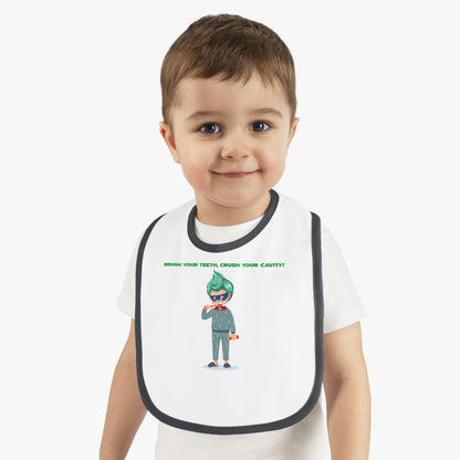 Baby Bib - Super kiddo brushing teeth - [[{"value":"Wonderwear Kid"}]]