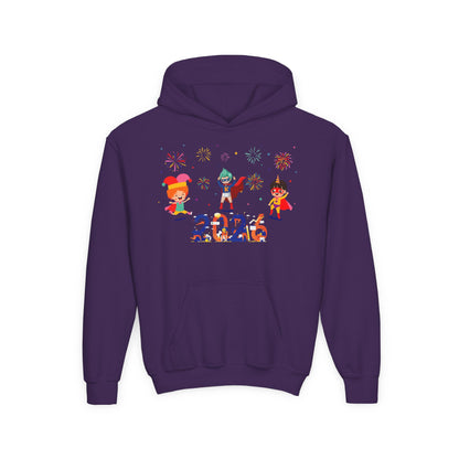 Youth Heavy Blend Hooded Sweatshirt - Super kiddo and other hero - [[{"value":"Wonderwear Kid"}]]