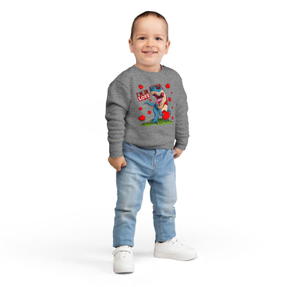 Toddler Sweatshirt -Dinosaur and heart design for valentines - [[{"value":"Wonderwear Kid"}]]