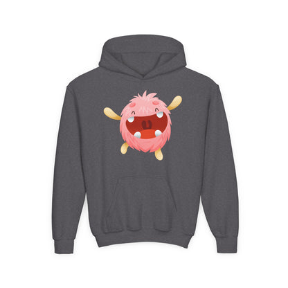 Youth Heavy Blend Hooded Sweatshirt - Baby pink monster Printify