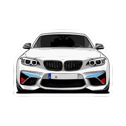 Kiss-Cut Vinyl Decals - White sports car Printify