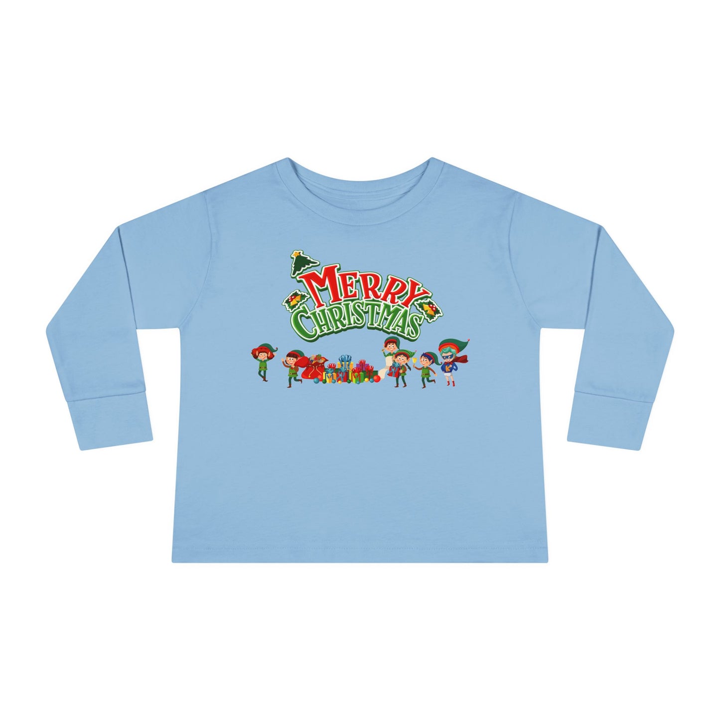 Toddler Long Sleeve Tee - Merry christmas from super friends - [[{"value":"Wonderwear Kid"}]]