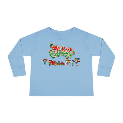 Toddler Long Sleeve Tee - Merry christmas from super friends - [[{"value":"Wonderwear Kid"}]]