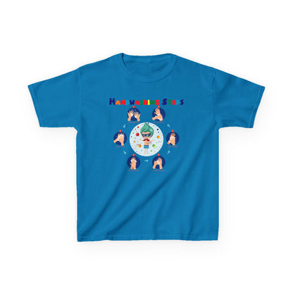 Kids Heavy Cotton™ Tee - Super kiddo how to wash hand properly - [[{"value":"Wonderwear Kid"}]]