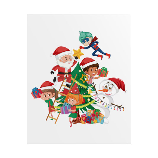 Rolled Posters - Super kiddo making christmas tree - [[{"value":"Wonderwear Kid"}]]