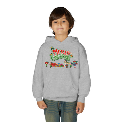 Youth Heavy Blend Hooded Sweatshirt - Merry christmas from super friends - [[{"value":"Wonderwear Kid"}]]