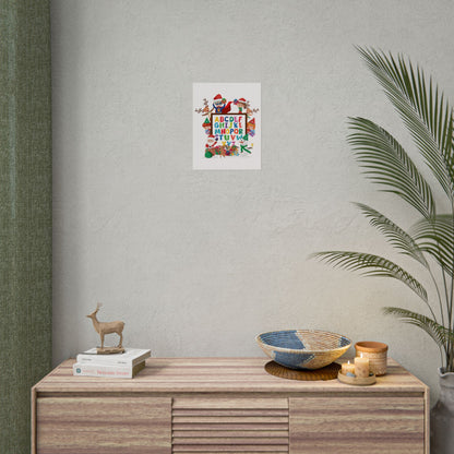 Rolled Posters - Christmas alphabet with super kiddo - [[{"value":"Wonderwear Kid"}]]