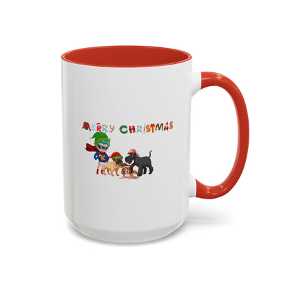 Accent Coffee Mug - Super kiddo woith pet friends - [[{"value":"Wonderwear Kid"}]]
