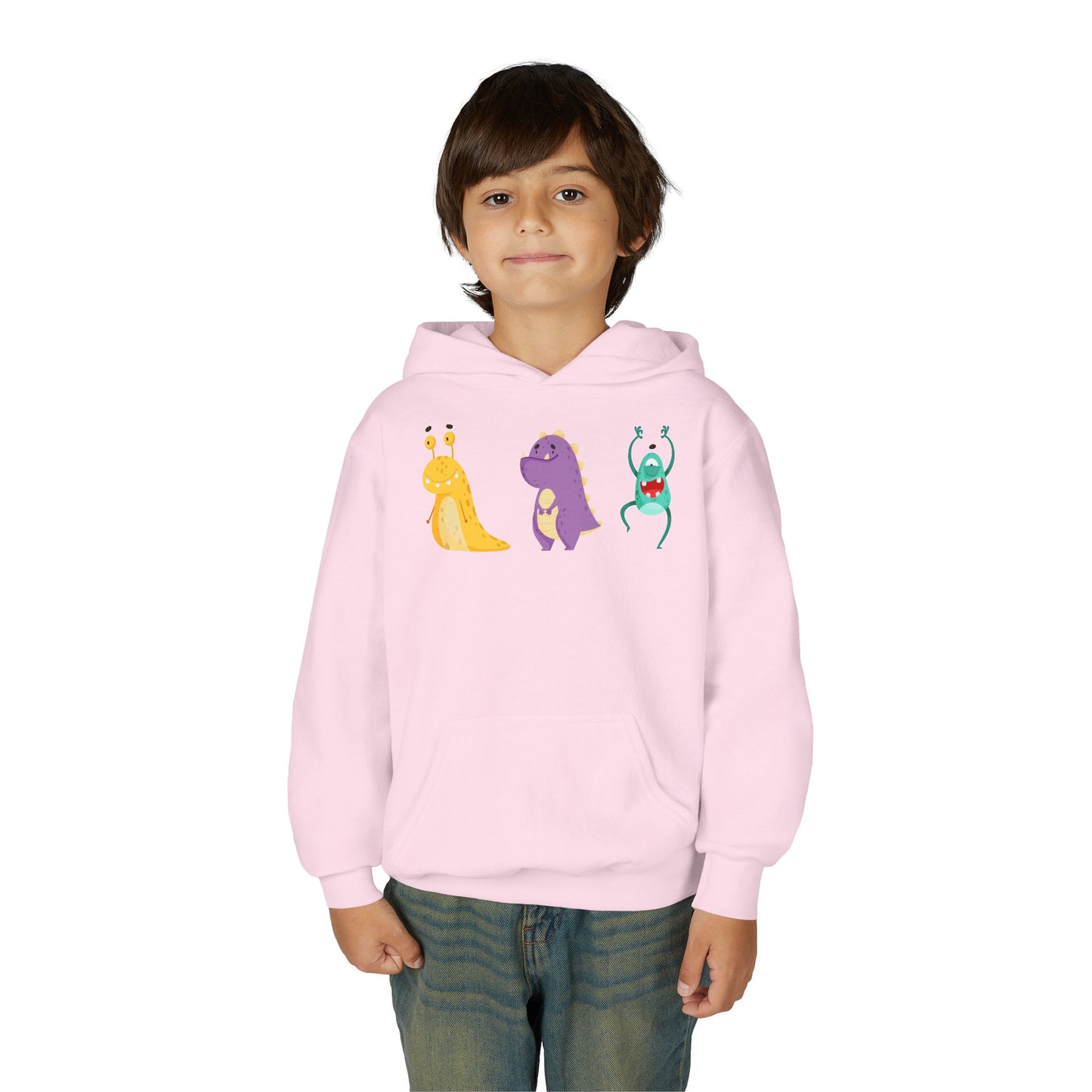 Youth Heavy Blend Hooded Sweatshirt - Colorful monsters